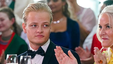 Norway's Marius Borg Hoiby and Crown Princess Mette-Marit in Oslo, June 16, 2022.