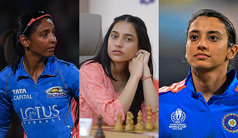 Harmanpreet Kaur, Divya Deshmukh and Smriti Mandhana.
