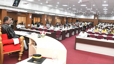 The session was presided over by Mayor Peela Srinivasa Rao in the presence of GVMC Commissioner Ketan Garg.