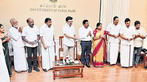 Chief Minister M K Stalin inaugurating the projects from the secretariat in Chennai on Thursday