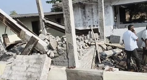 Tension prevailed in Proddutur town on Thursday after Forest Department officials demolished an under-construction Varahi Amma temple using a JCB, citing lack of permissions, on forest land along the Prodduturâ?"Yerraguntla road near the Pennar river catchment area.