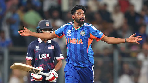 Mohammed Siraj celebrates a wicket on Saturday