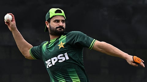 Pakistan's Sahibzada Farhan attends a practice session on the eve of ICC Men's T20 World Cup match against Netherlands, at the Sinhalese Sports Club Ground in Colombo on February 6, 2026.