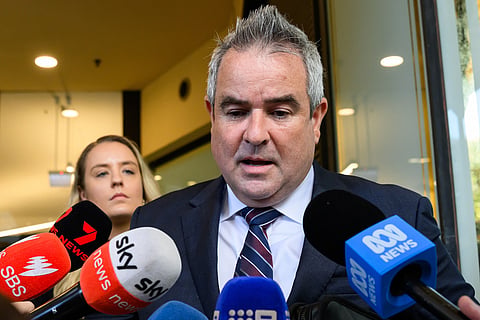 Ben Archbold, legal aid solicitor for accused Bondi shooter Naveed Akram, speaks to the media outside the Downing Centre in Sydney, Monday, Feb. 16, 2026.