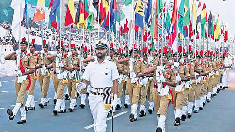 International City Parade being held as part of IFR and MILAN 2026 exercises hosted by the Indian Navy in Vizag.