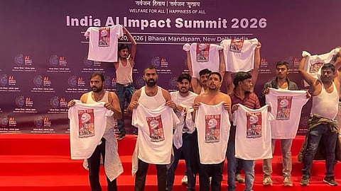 The Youth Congress protest at the AI Impact summit.