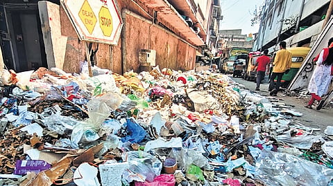 A pile of garbage lays uncleared off JC Road on Monday