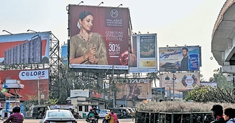 Advertising hoardings at Rasulgarh Square in Bhubaneswar