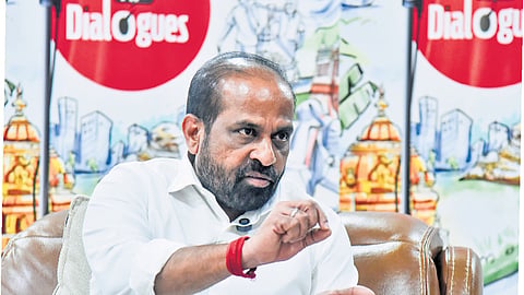 Health Minister Y Satya Kumar Yadav during AP Dialogues in Vijayawada on Friday