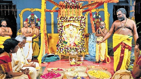 Chief priest Parankusham Sridhar Swamy explained that Pushpayagam, performed annually on Phalguna Pournami, symbolically rectifies any lapses during Brahmotsavams
