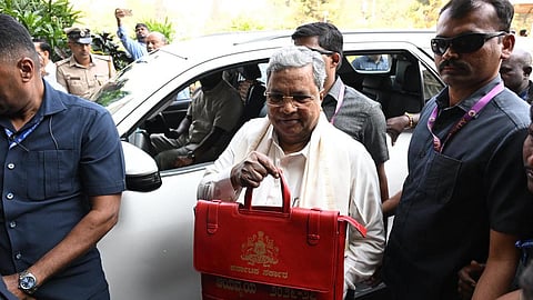 Chief Minister Siddaramaiah arrives to present the Karnataka State Budget of 2026-27 at Vidhana Soudha in Bengaluru on March 6, 2026.
