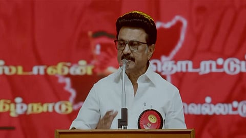 Chief Minister MK Stalin Addressing lakhs of cadre at DMK’s 12th state conference held at Siruganur near Tiruchy on March 9, 2026.
