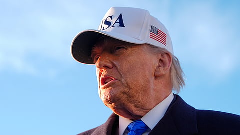 President Donald Trump speaks to reporters before he boards Air Force One, Friday, March 13, 2026, at Joint Base Andrews, Md., for a trip to Florida.