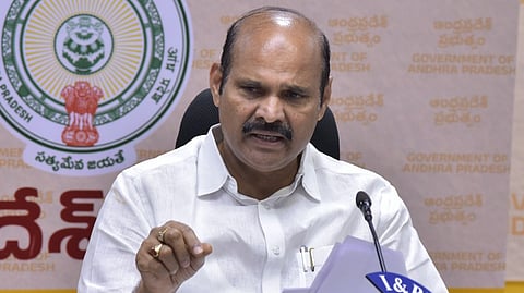 I&PR minister Kolusu Parthasarathi addressing the media on Friday.