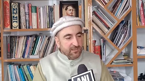 Kargil Democratic Alliance (KDA) co-chairman Sajjad Kargili speaks to the media in Leh.