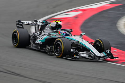 Mercedes driver Andrea Kimi Antonelli of Italy steers his car during the Chinese Formula One Grand Prix race at the Shanghai International Circuit, in Shanghai, China, Sunday, March 15, 2026.