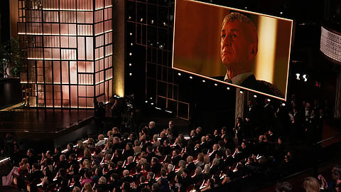 Sean Penn wins the award for best performance by an actor in a supporting role for "One Battle After Another" during the Oscars on Sunday, March 15, 2026, at the Dolby Theatre in Los Angeles.