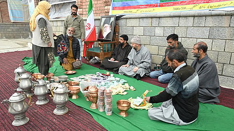 Locals have donated gold, silver, and cash to support Iran in the wake of the Gulf War, showing their solidarity with Iran, in Khumani Chowk Srinagar on March 23, 2026.