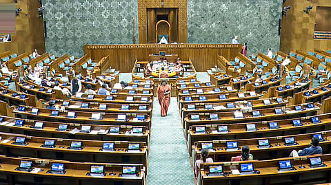 Proceedings of Lok Sabha underway during the second part of the Budget session of Parliament, in New Delhi, Tuesday, March 24, 2026.