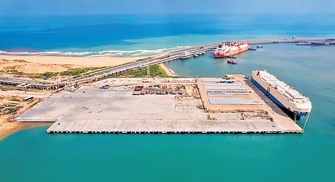 An aerial view of Ennore Kamarajar Port’s general cargo berth-II