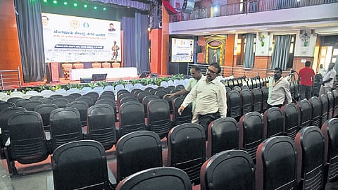 GBA officials inspect Town Hall on Thursday ahead of the budget presentation by the Bengaluru Central City Corporation on Friday