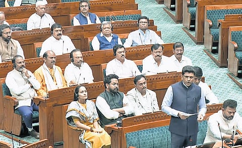 Union Minister Pemmasani Chandra Sekhar speaks on the AP Reorganisation (Amendment) Bill, in the Lok Sabha