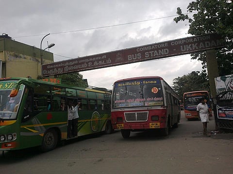 Several buses still halt in front of the C Subramaniam flyover that connects Ukkadam with Aathupalam.