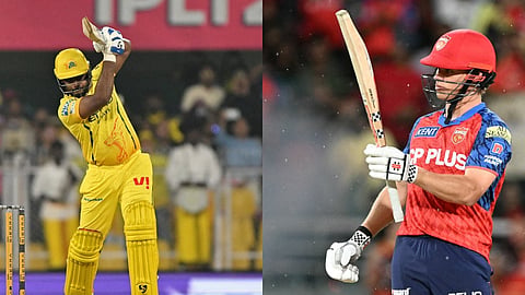 CSK's Sanju Samson (L) and Punjab Kings' Cooper Connolly