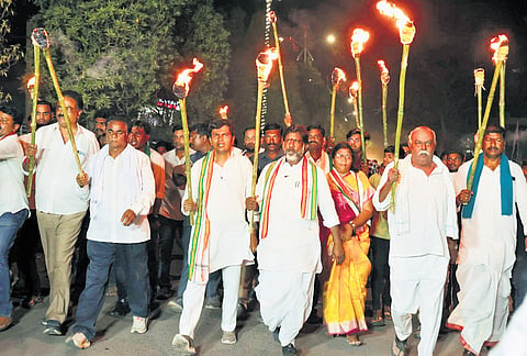 File photo shows ‘People’s March’ that began from Pippiri village on March 16, 2023
