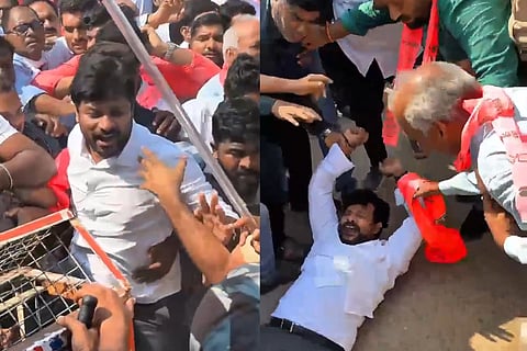BRS and BJP leaders staged a demonstration outside the municipal office and later sat inside the council hall, alleging misuse of power