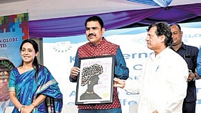 Minister Nityananda Gond at the KiiT SEN Globe function