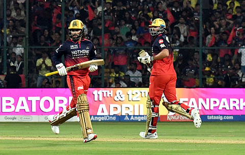 Rajat Patidar and Tim David in action on Sunday