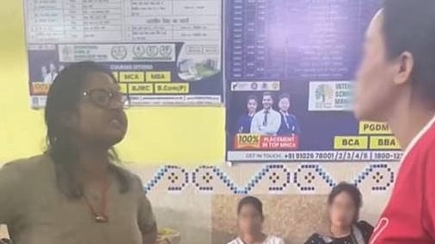In a viral video, the woman can be heard using slurs like "chinki" and "momo" to target the young women from Arunachal Pradesh.