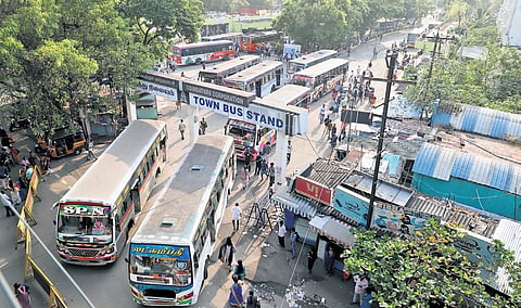 Coimbatore land mark Gandhipuram Town busstand in Gandhipuram in Coimbatore South constituency.