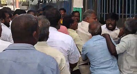According to reports, an argument broke out between supporters of Congress candidate TPR Selvam and BJP leader and Home Minister A Namassivayam.