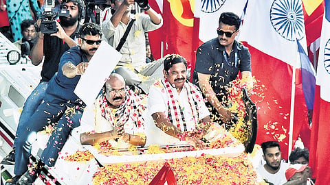 EPS campaigns for D Jayakumar in Royapuram on Thursday