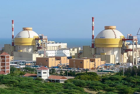 A view of the Kudankulam Nuclear Power Plant near Radhapuram.