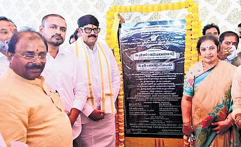 Minister Anam Narayana Reddy and BJP MP Daggubati Purandeswari launching Godavari pushkarams works in Rajamahendravaram.