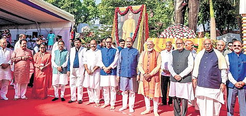 Leaders pay tribute to B R Ambedkar on his birth anniversary on Tuesday