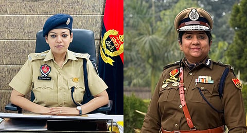 Senior Superintend of Police of Faridkot, Pragya Jain (L) and Inspector General of Police, Faridkot Range, Nilambari Jagdale (R).