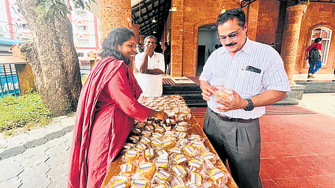 Kanikkona soaps displayed at a Kudumbashree mela in Kannur