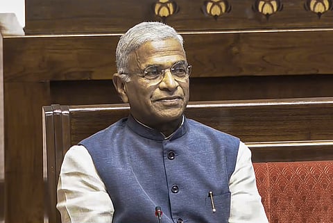 Newly-elected Deputy Chairman of Rajya Sabha Harivansh during the Special session of Parliament, in New Delhi, Friday, April 17, 2026.