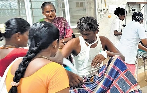A patient undergoing treatment at the Virudhunagar GMCH