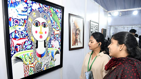 Student and alumni works showcased at the AU Kala Centennial Saga exhbiition at Andhra University, Visakhapatnam.