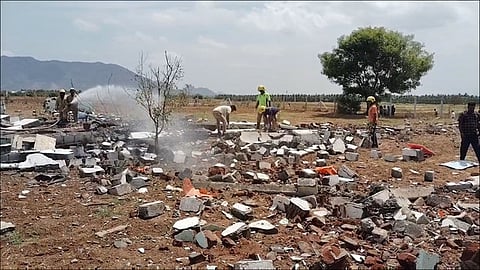 Two died, one injured, in an explosion at a firecracker manufacturing unit in Cumbum in Theni District on Saturday.