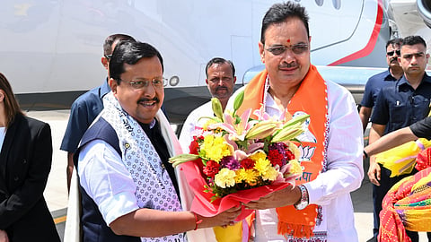 Rajasthan CM Bhajanlal Sharma welcomes BJP chief Nitin Nabin