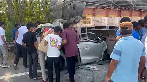 The driver lost control as the car was moving at high speed.