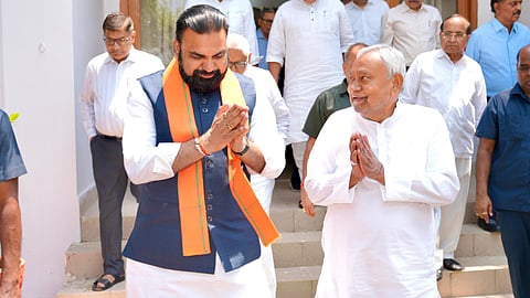 Bihar Chief Minister Samrat Choudhary and JD(U) president Nitish Kumar.