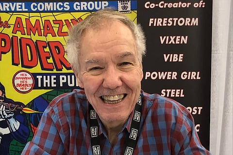 In this photo provided by Laura Conway, comic book writer Gerry Conway poses for a photo at Montreal Comiccon in Montreal, July 7, 2018.