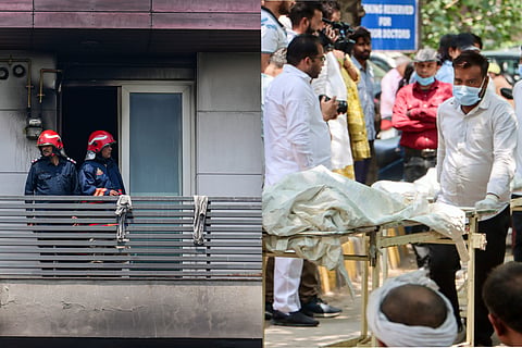 Suspected AC blast triggered rapid spread of fire in Vivek Vihar building, trapping residents as smoke filled all floors and escape routes failed.